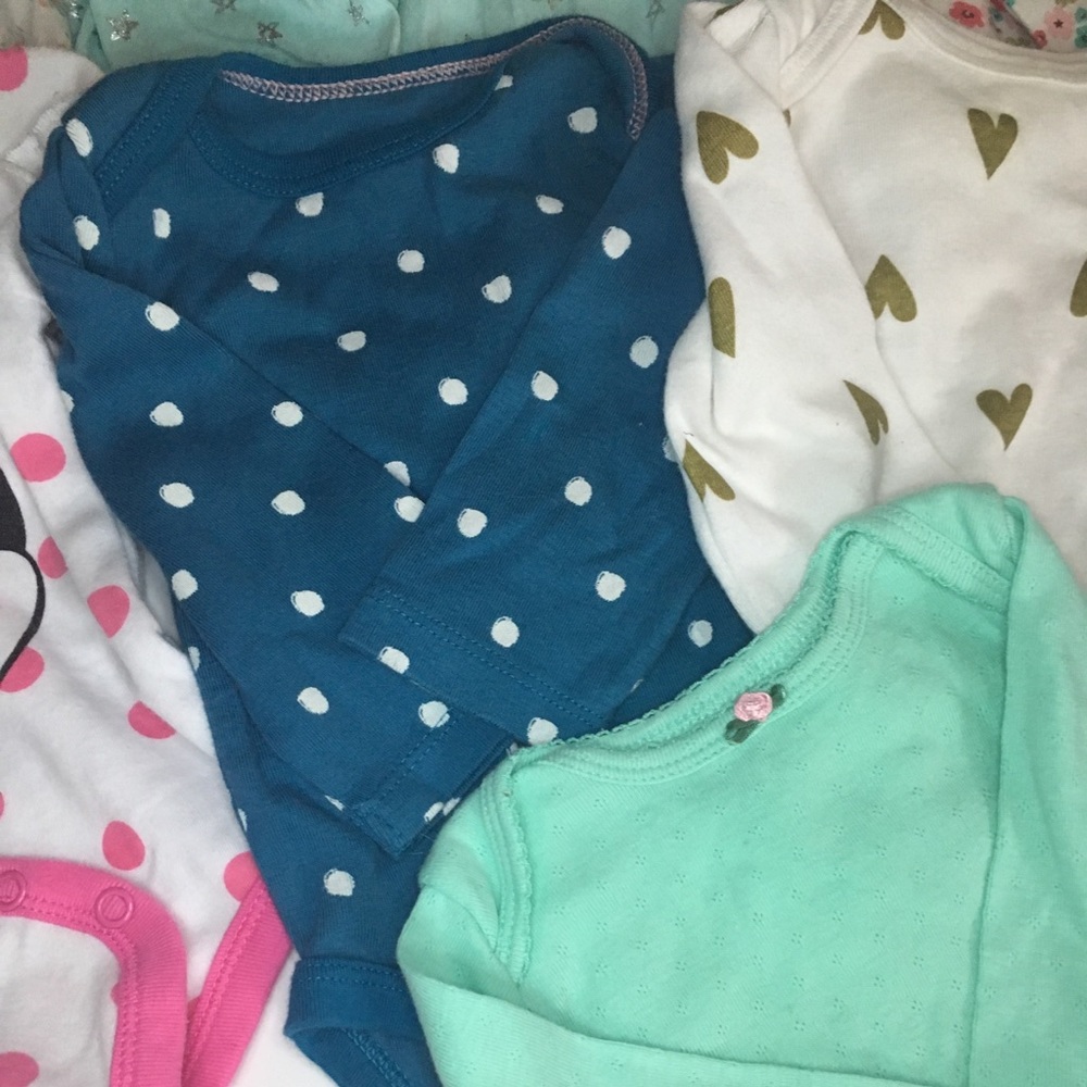 9 baby girl onesie shirt LOT - Picture 6 of 8
